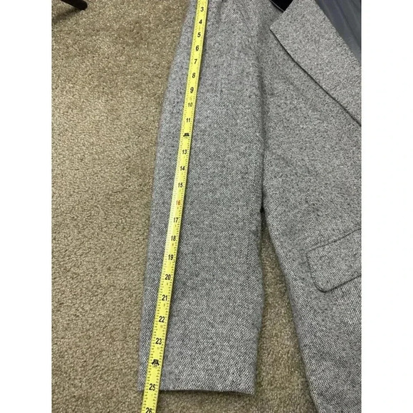 CROSS COUNTRY Vintage Women Gray Wool Blend Blazer Jacket Velvet Trim Office 20T - Picture 10 of 10